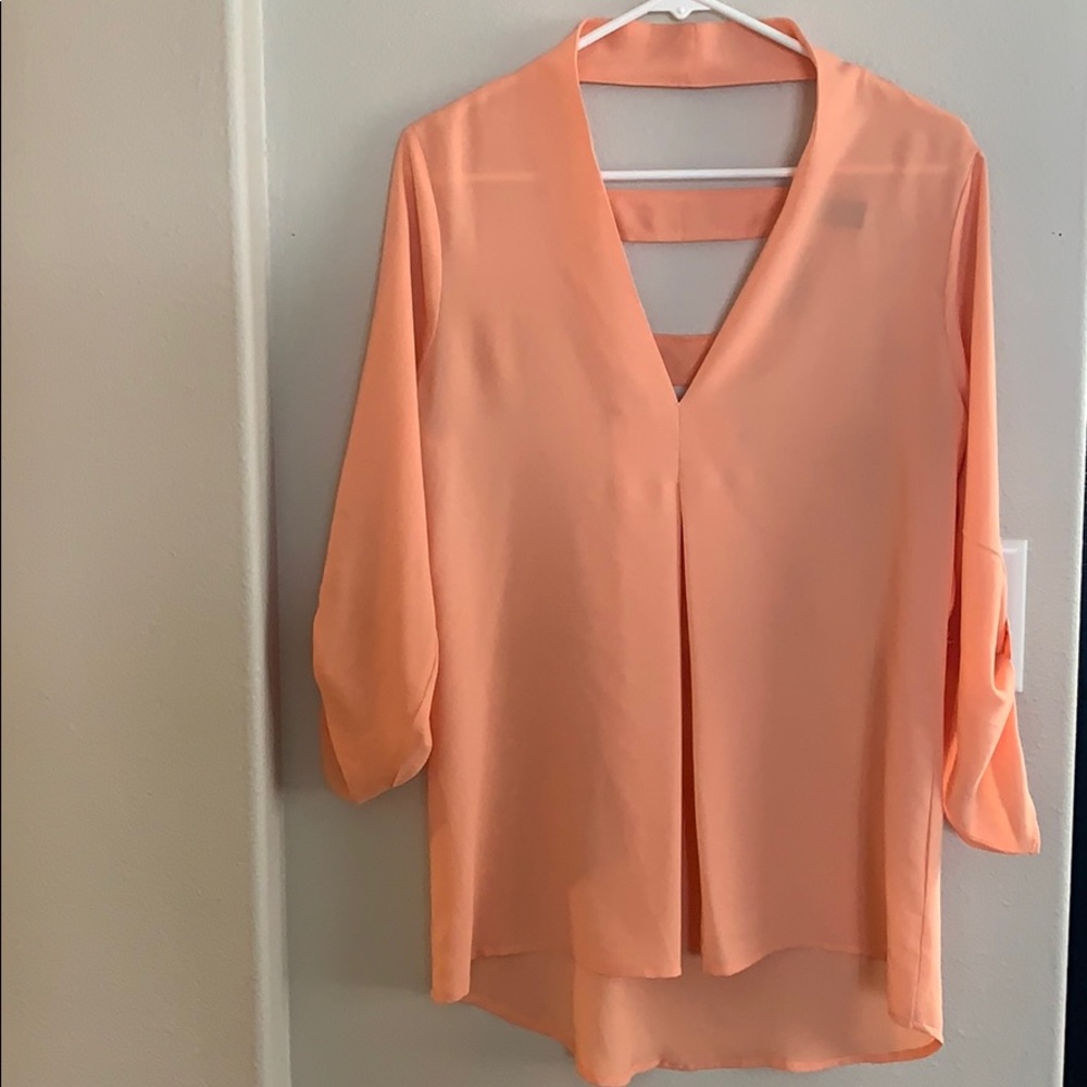 BKE red long orange top
